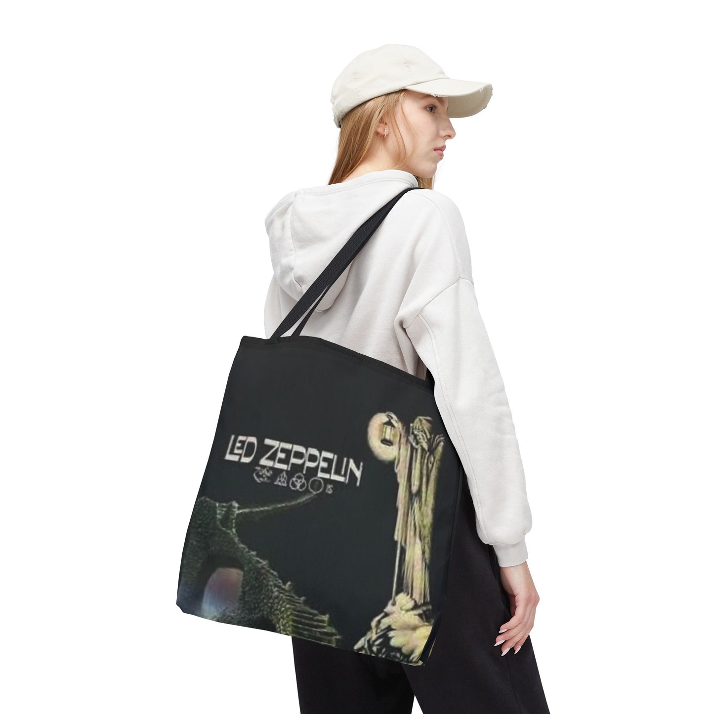Vintage Led Zeppelin Hermit Large Tote Bag - Rock Music Lover's Accessory
