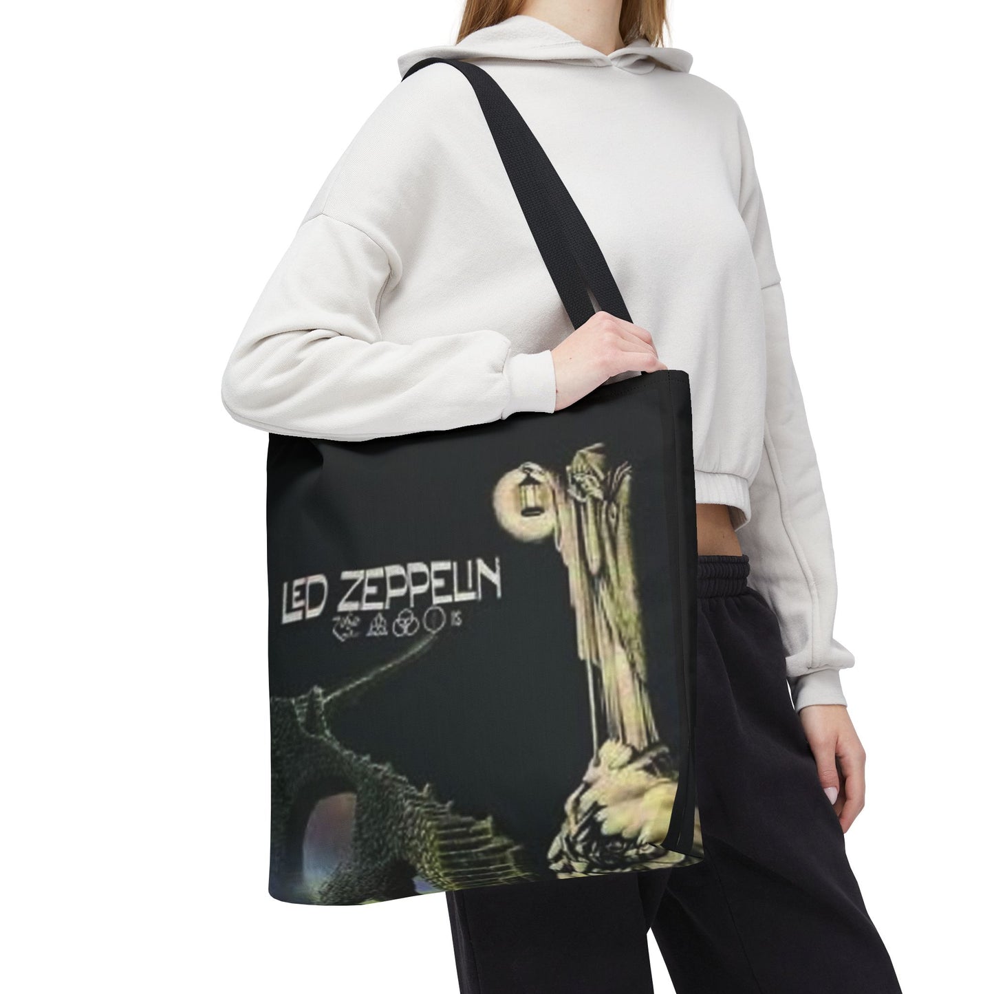 Vintage Led Zeppelin Hermit Large Tote Bag - Rock Music Lover's Accessory