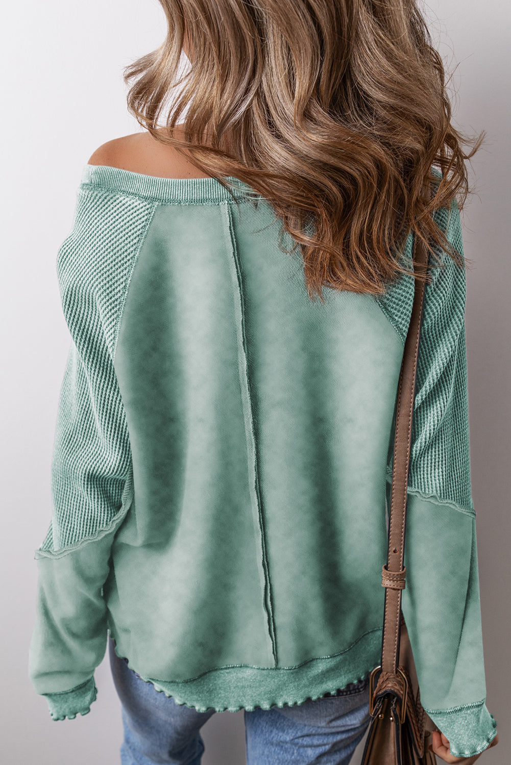 Aventurine Patchwork Raglan Sleeve Sweater