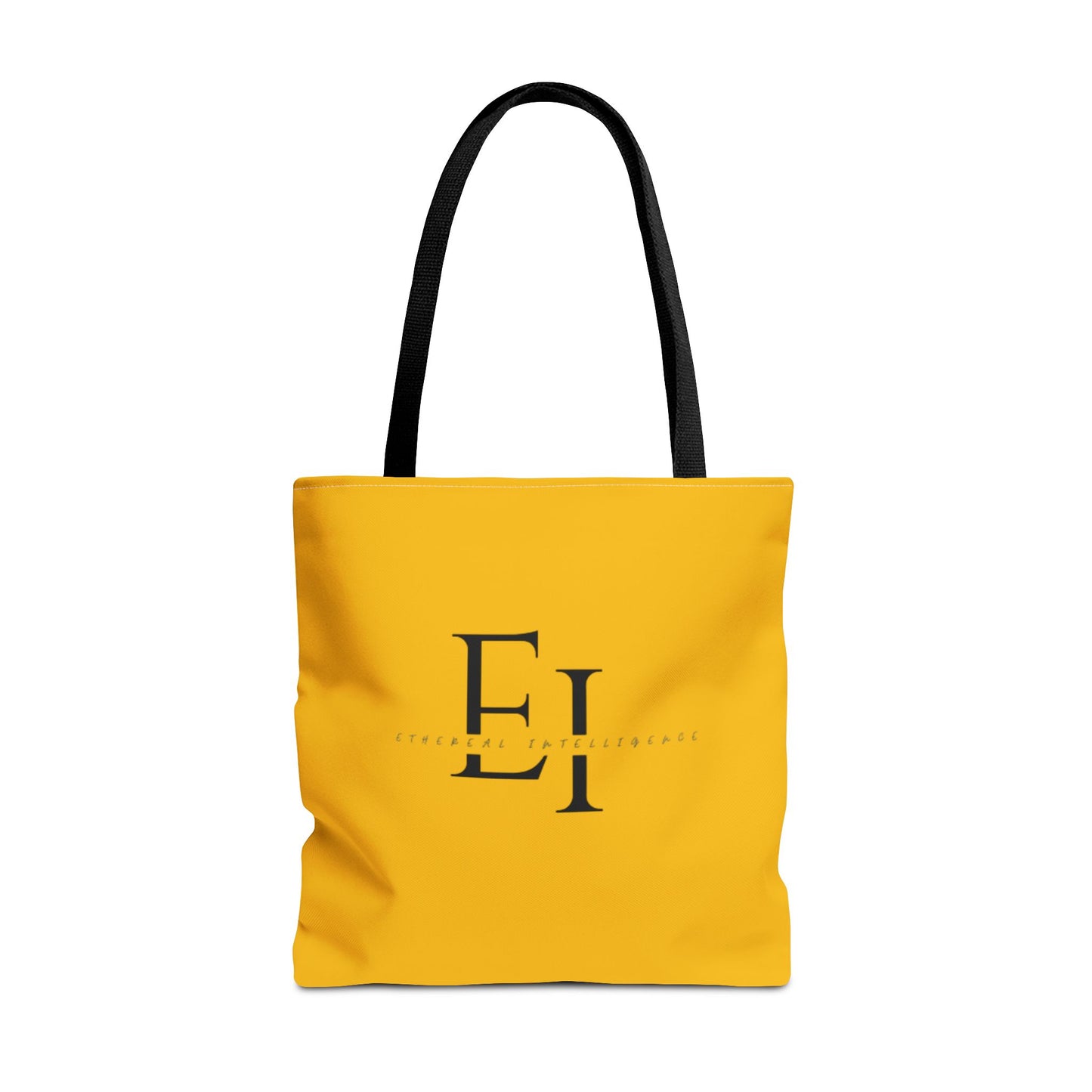 Ethereal Intelligence Large Yellow Tote Bag - Ethereal Intelligence Elegant Lettering