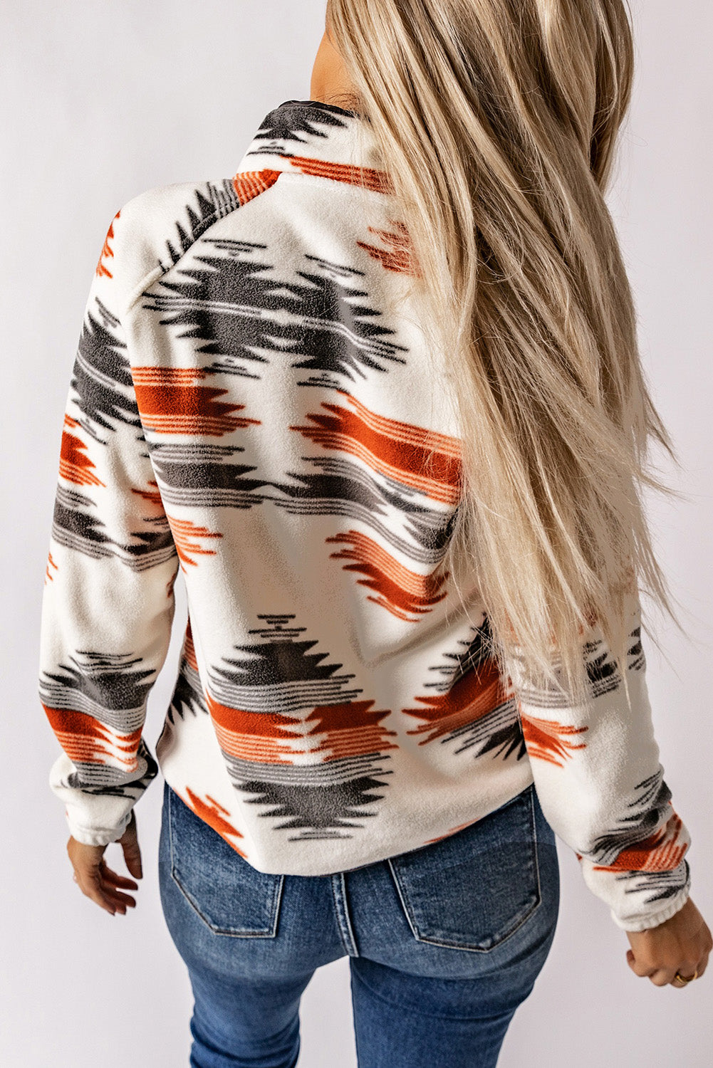 Western Aztec Snap Buttoned Fleece