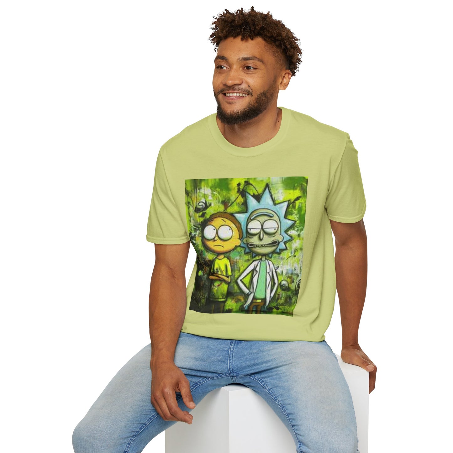 Rick & Morty Tee - Unisex Softstyle T-Shirt, Adult Cartoon Graphic Shirt, Funny TV Show Fan Apparel, Geeky Pop Culture Top, Animated Series