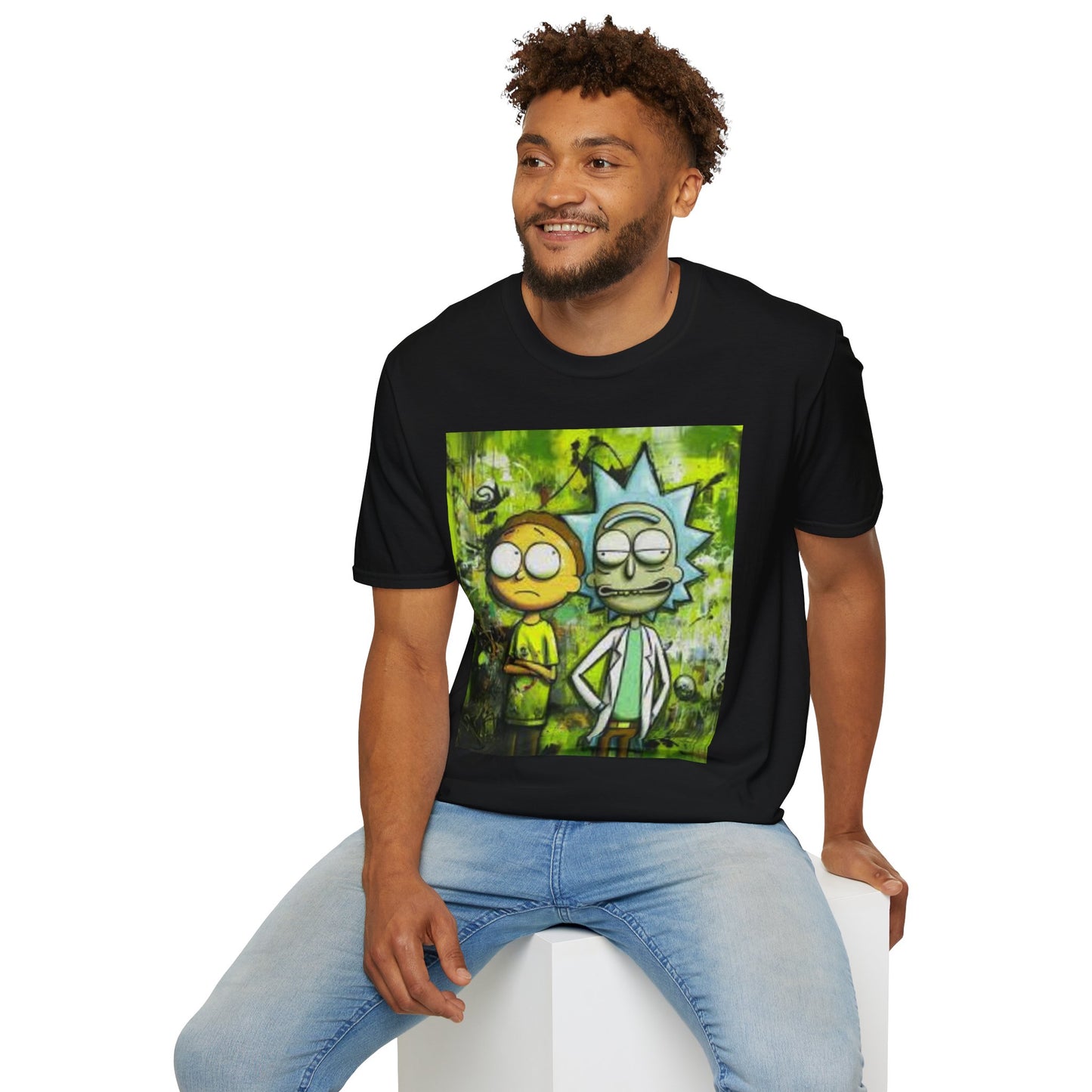 Rick & Morty Tee - Unisex Softstyle T-Shirt, Adult Cartoon Graphic Shirt, Funny TV Show Fan Apparel, Geeky Pop Culture Top, Animated Series