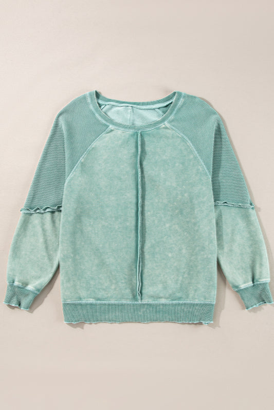 Aventurine Patchwork Raglan Sleeve Sweater