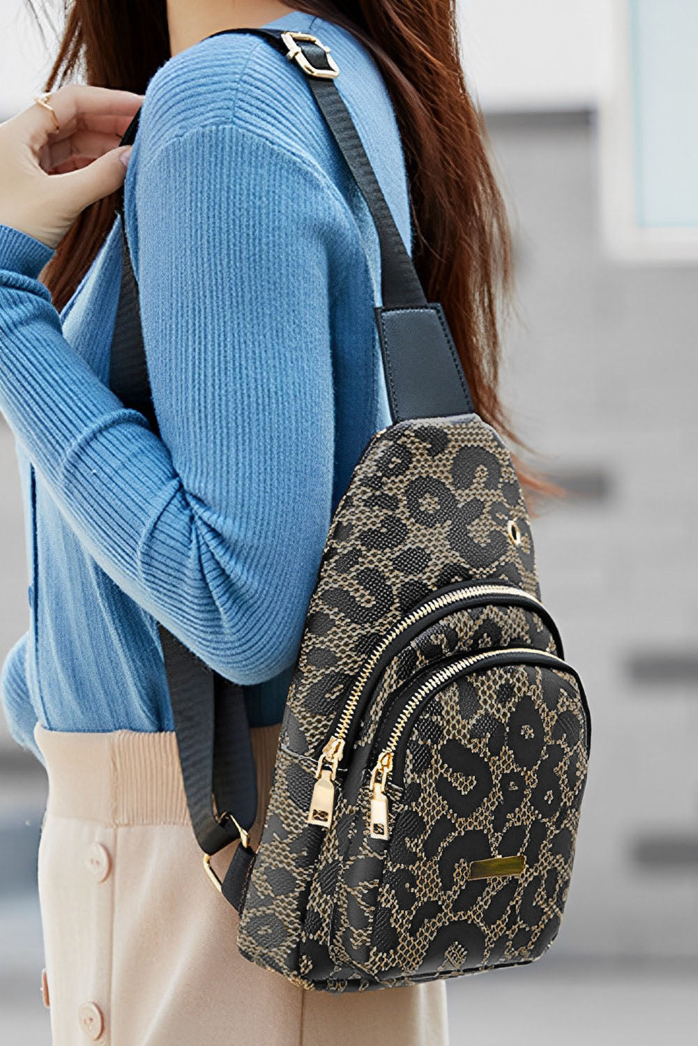 Leopard Print Sling Bag