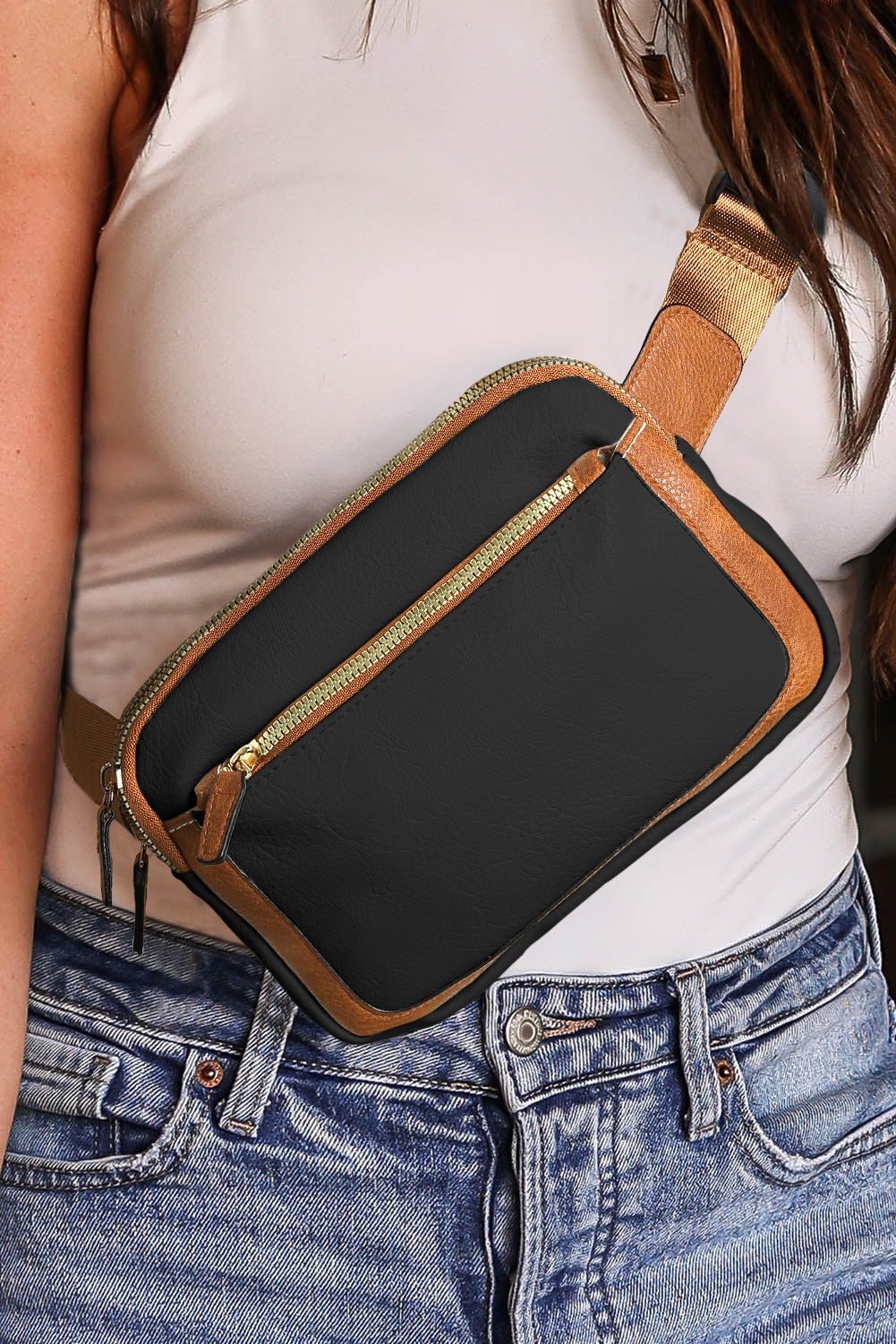 Mini Crossbody Bag w/ Adjustable Strap Black