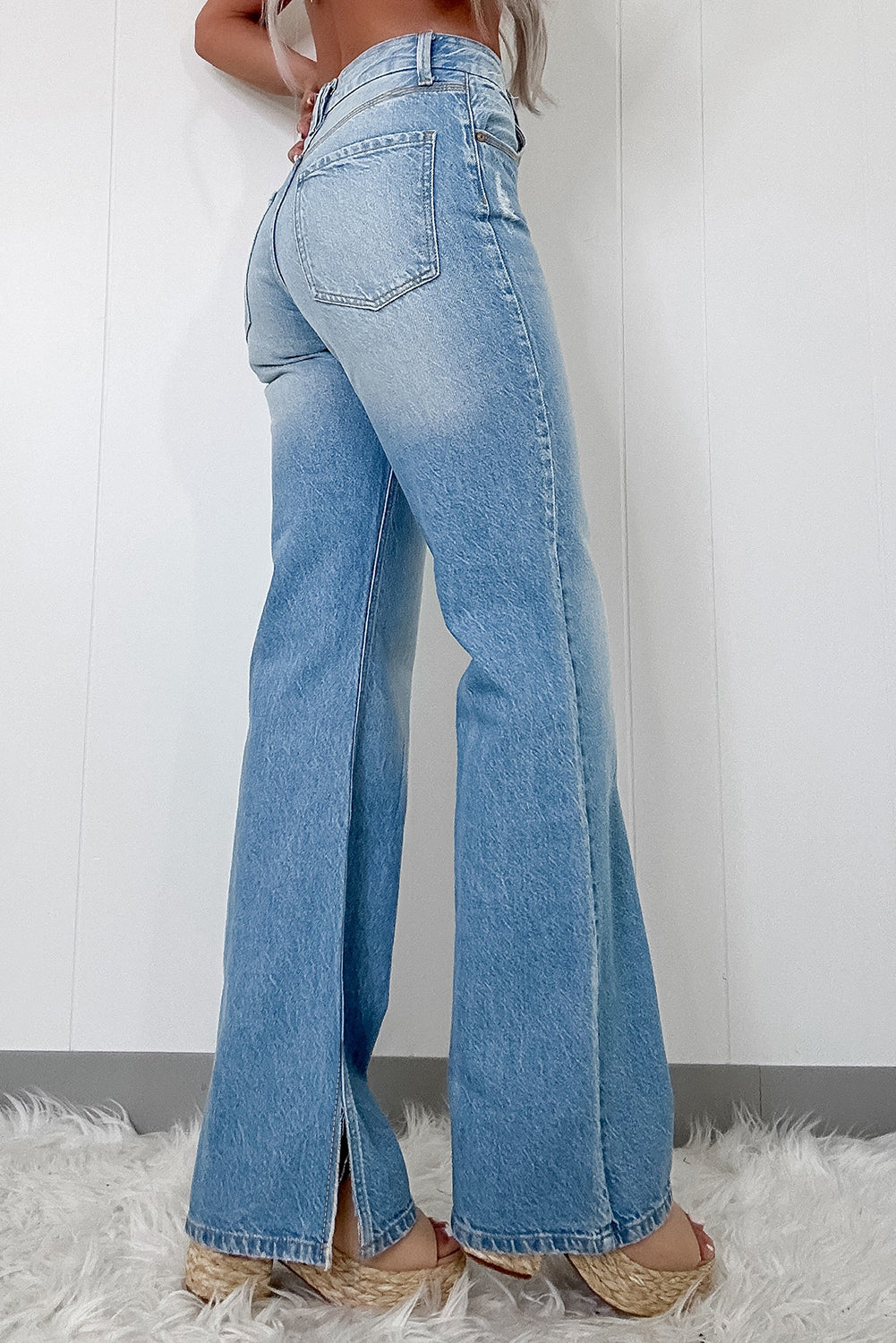 In the Hips High Rise Slit Leg Jeans