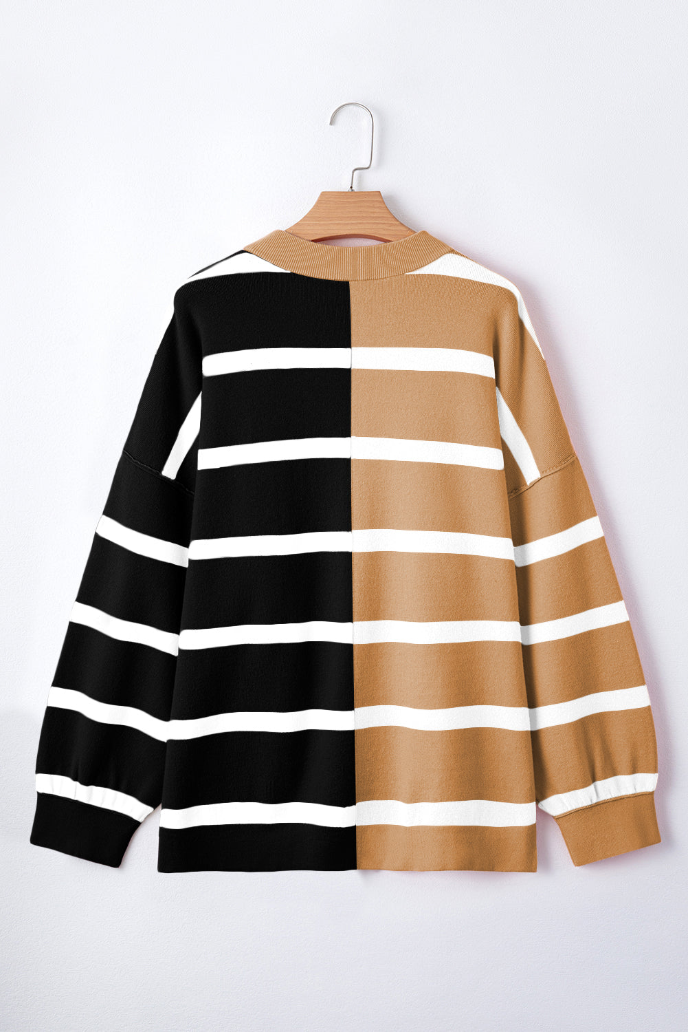 Striped Colorblock Oversized Sweater