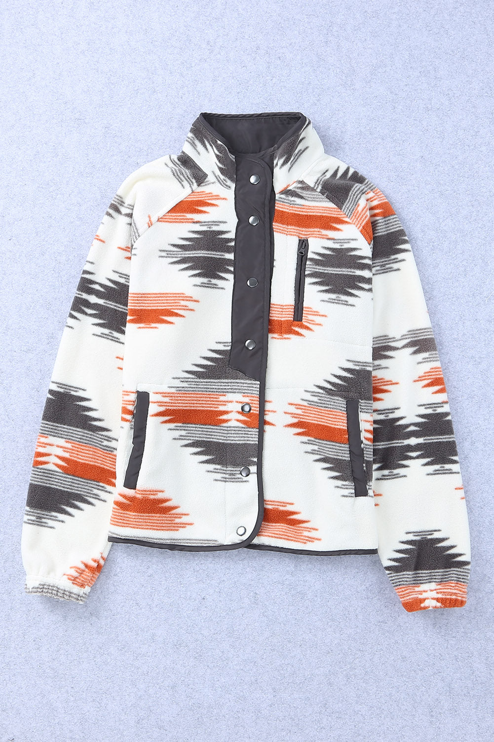 Western Aztec Snap Buttoned Fleece